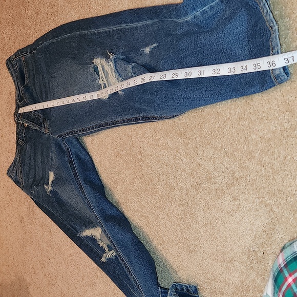 Women's Super-High Rise Distressed Straight Jeans - Wild Fable Medium Wash 4 - Picture 8 of 9